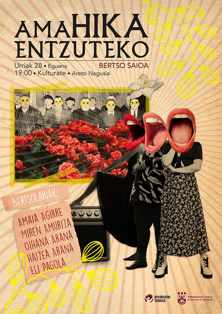 Sesión de canto de versos ‘AmaHika entzuteko’ con tuteo entre mujeres el 28 de octubre en Kulturate