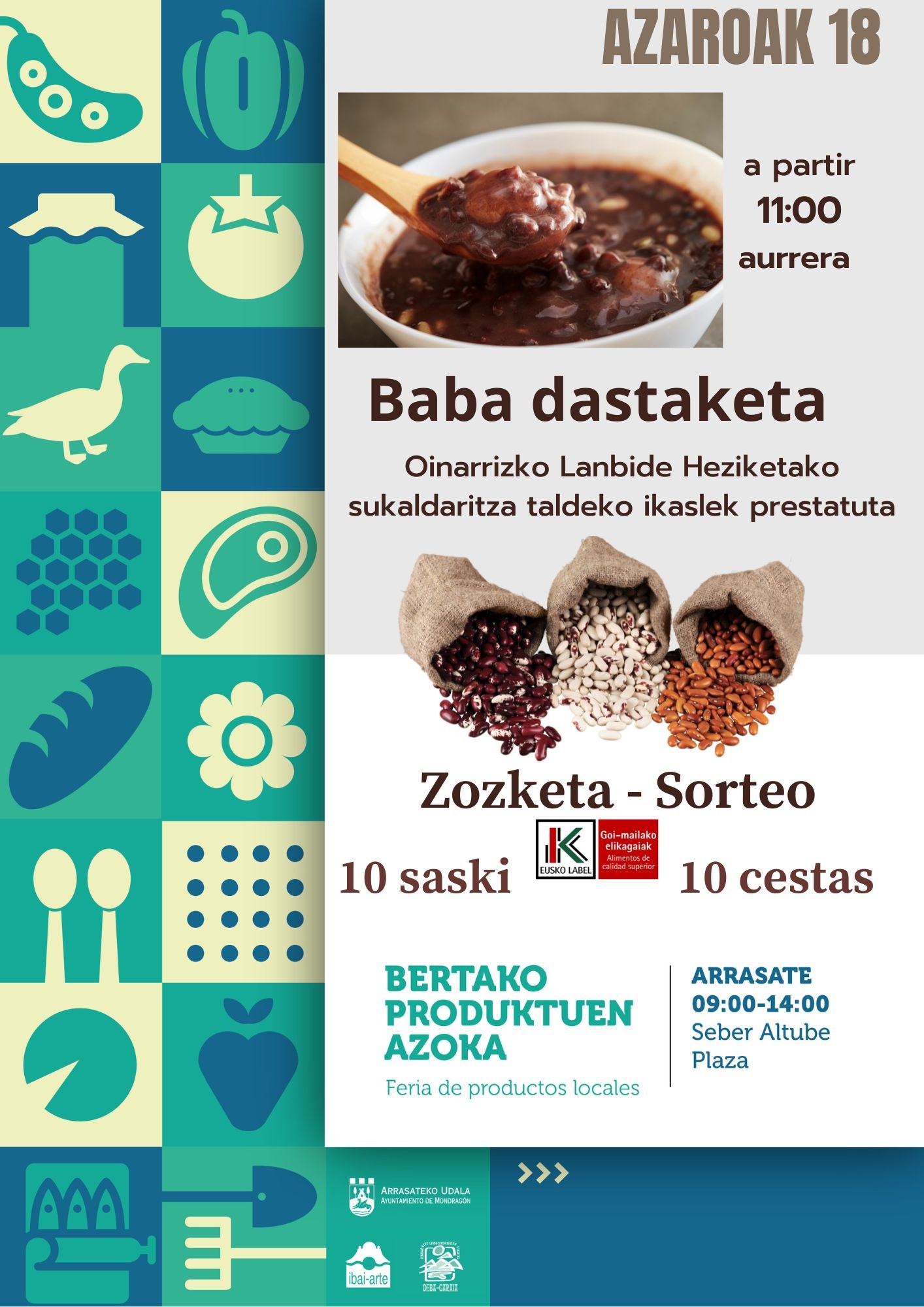 Degustación de habas el sábado en la feria de productos locales de noviembre