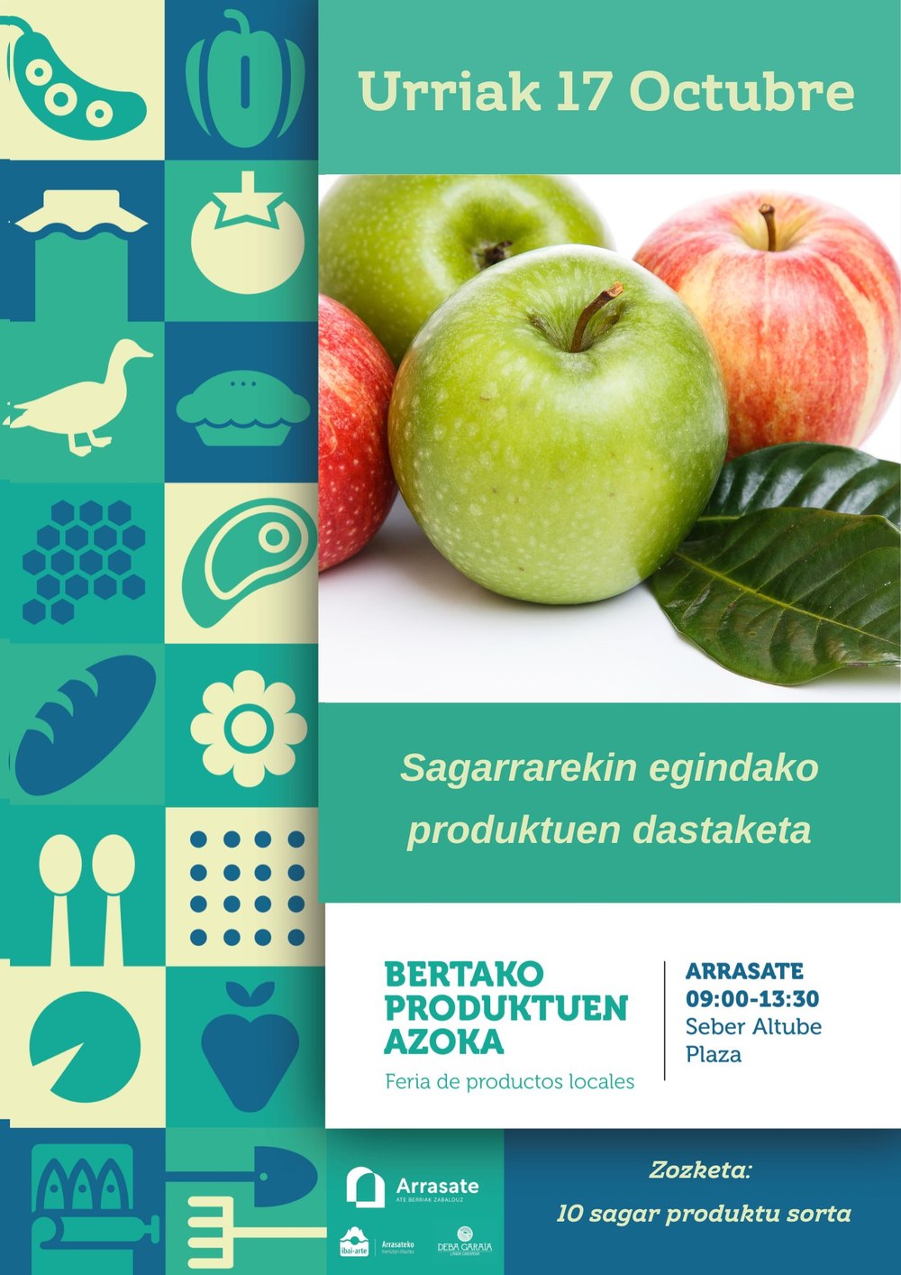 Degustación de productos elaborados con manzana en la feria de productos locales, el 17 de octubre