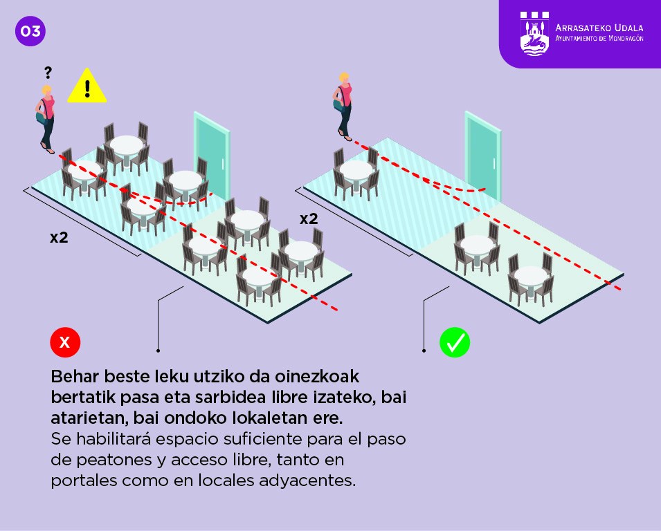 El Ayuntamiento de Arrasate autoriza a los hosteleros ampliar las terrazas para compensar la pérdida de aforo