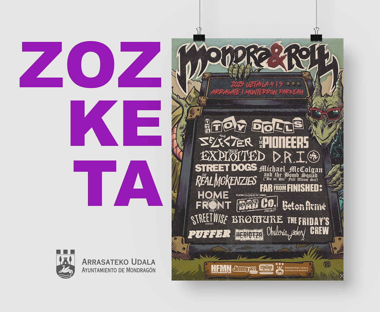 El Ayuntamiento de Arrasate sorteará 90 entradas para asistir al festival Mondra&Roll
