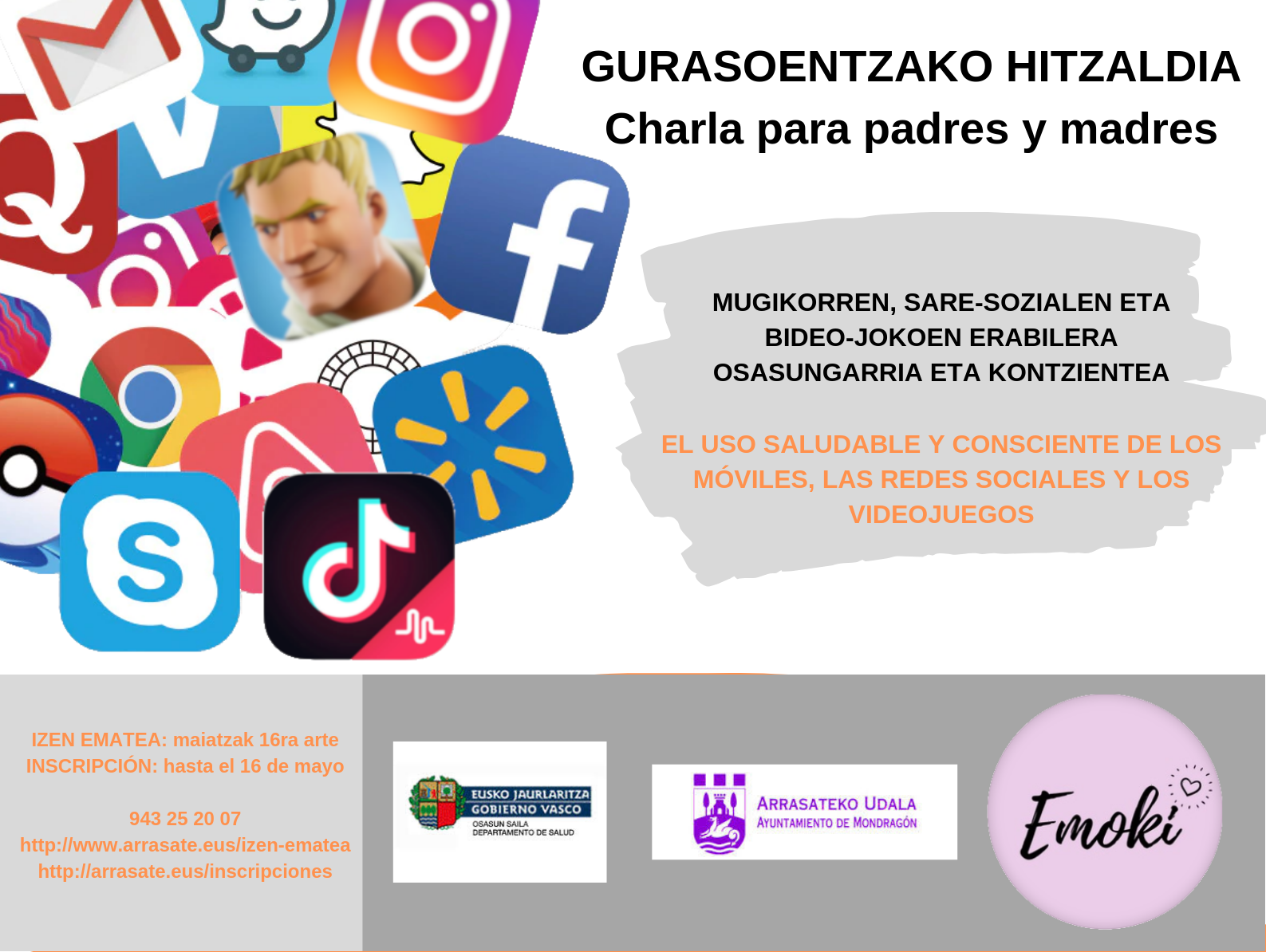 El Servicio de Prevención del Ayuntamiento ha organizado una charla para padres y madres