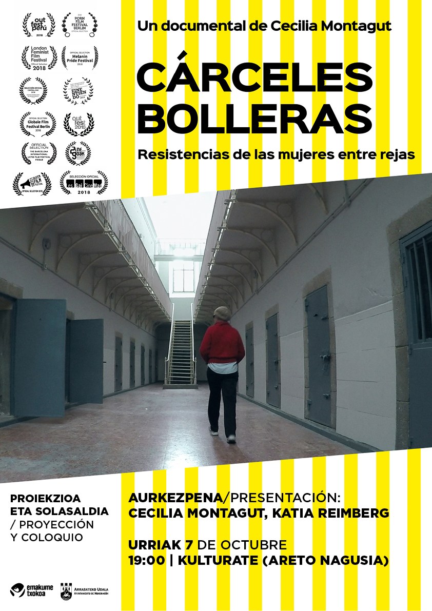 Emakume Txokoa programa para el 7 de octubre en Kulturate el documental 'Carceles bolleras' con la presencia de Cecilia Montagut y Katia Reimberg