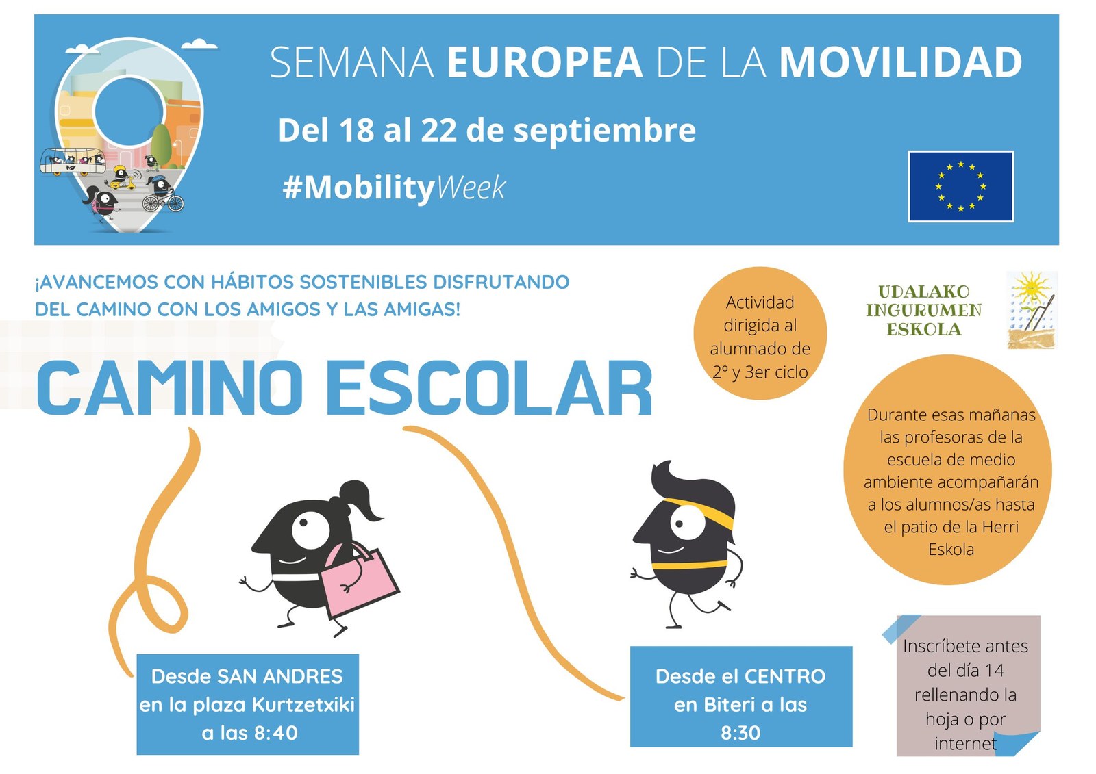 La iniciativa del camino escolar iniciará el próximo lunes