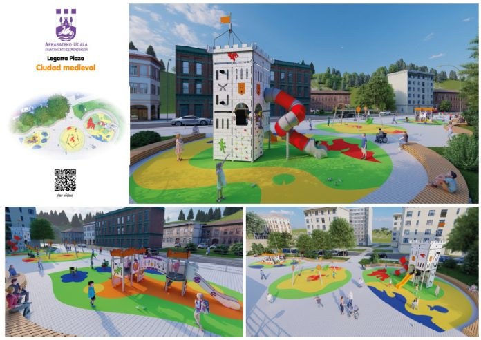 Mañana comienzan las obras del parque infantil de la Plaza Legarra y las de Uribe lo harán a lo largo del mes de agosto