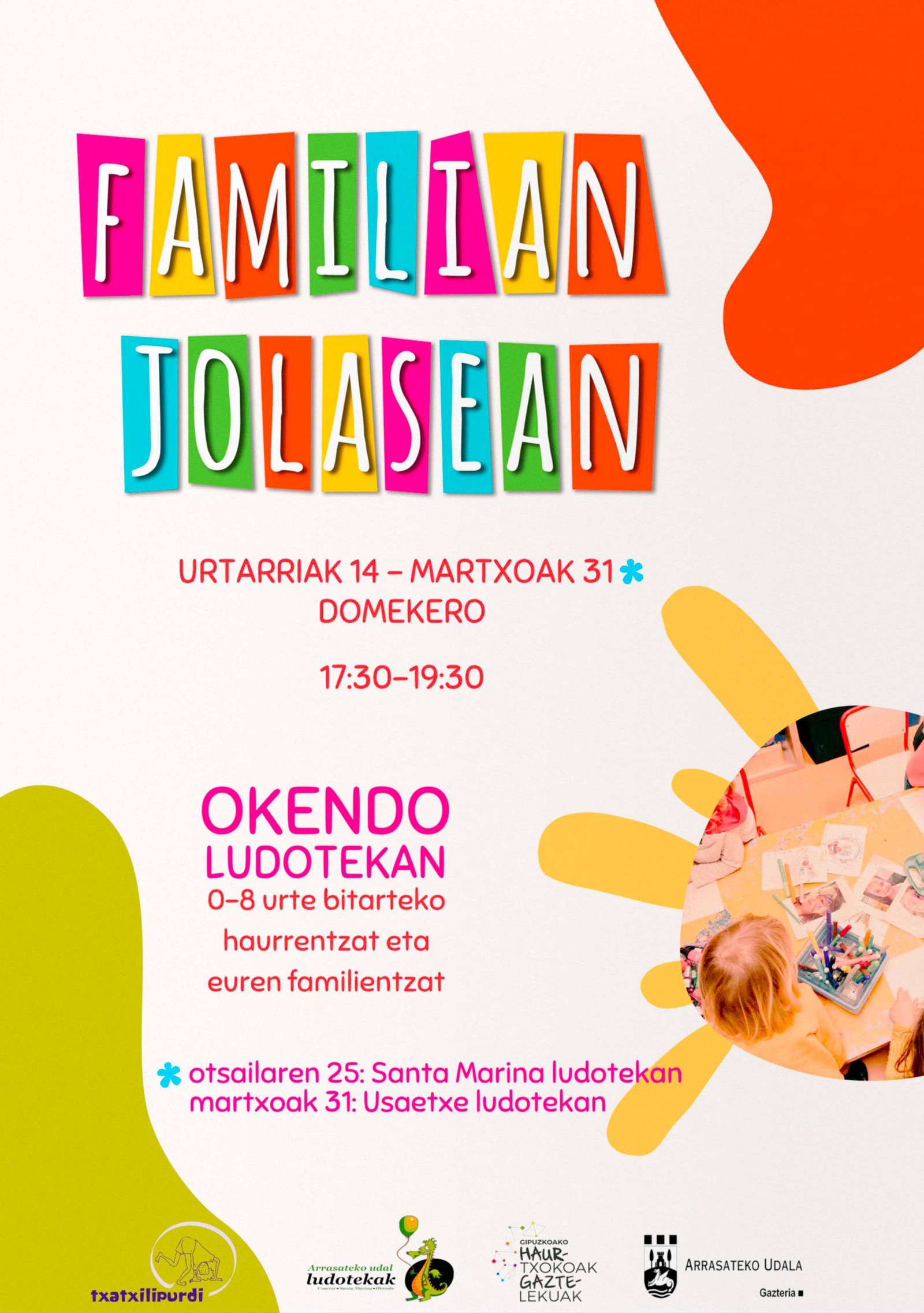 Nueva edición de la iniciativa “Familian Jolasean” a partir del domingo 14 de enero