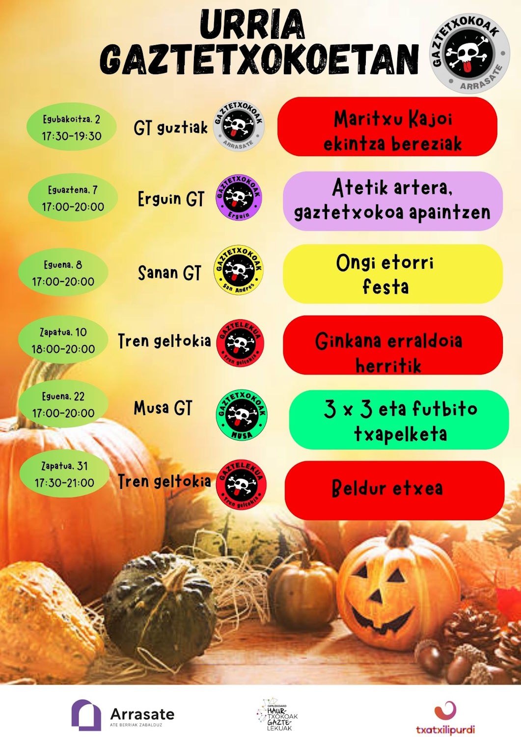 Presentan el programa de octubre en las ludotecas y gaztetxokos