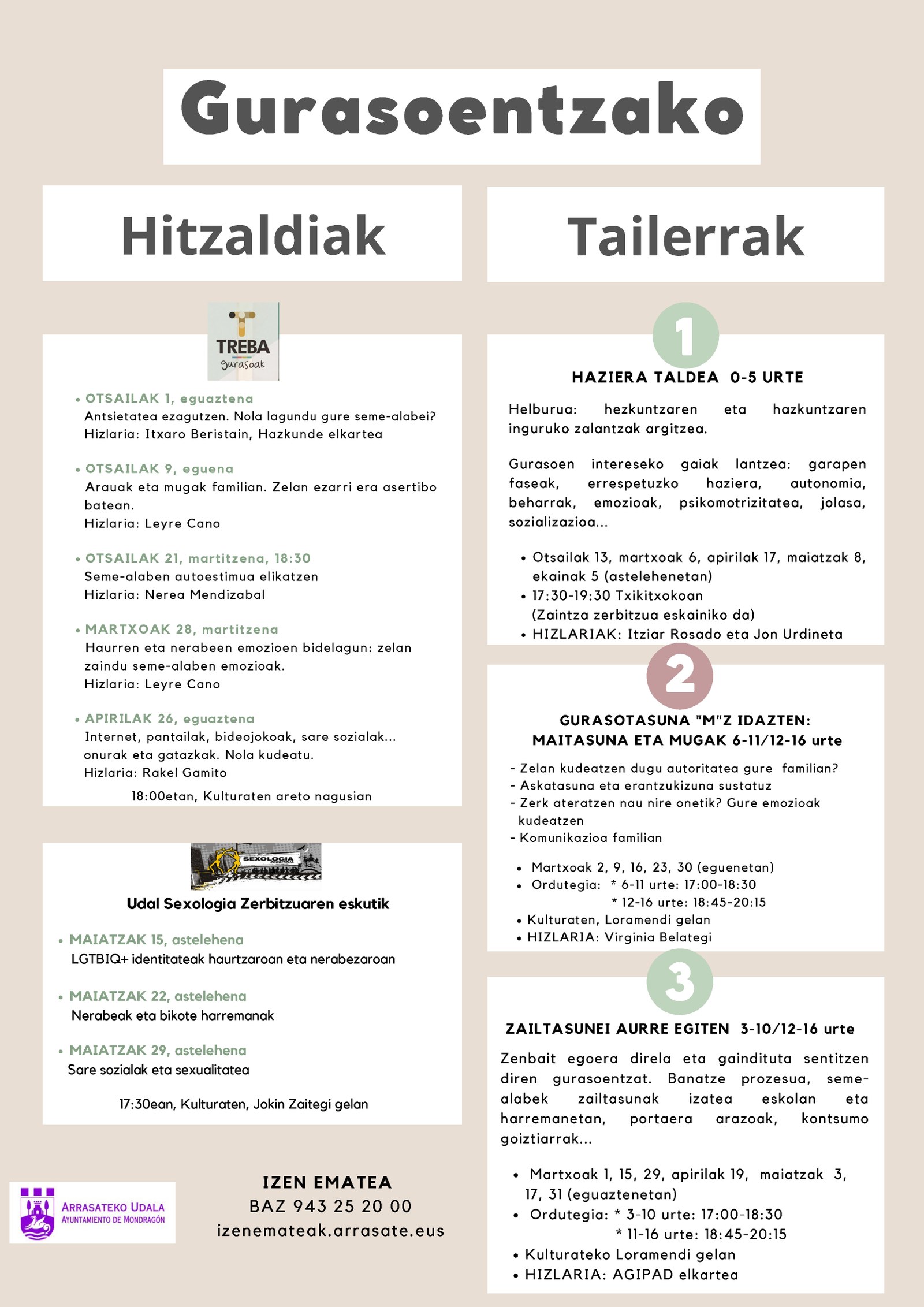 Sigue abierto el plazo de inscripción en los talleres para padres y madres que ha organizado el Ayuntamiento.
