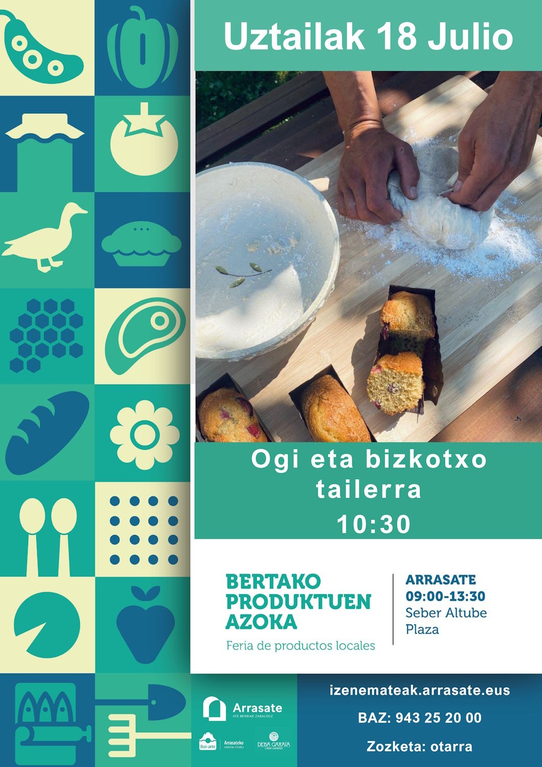 Taller para aprender a hacer pan y bizcocho en el mercado de productos locales del 18 de julio