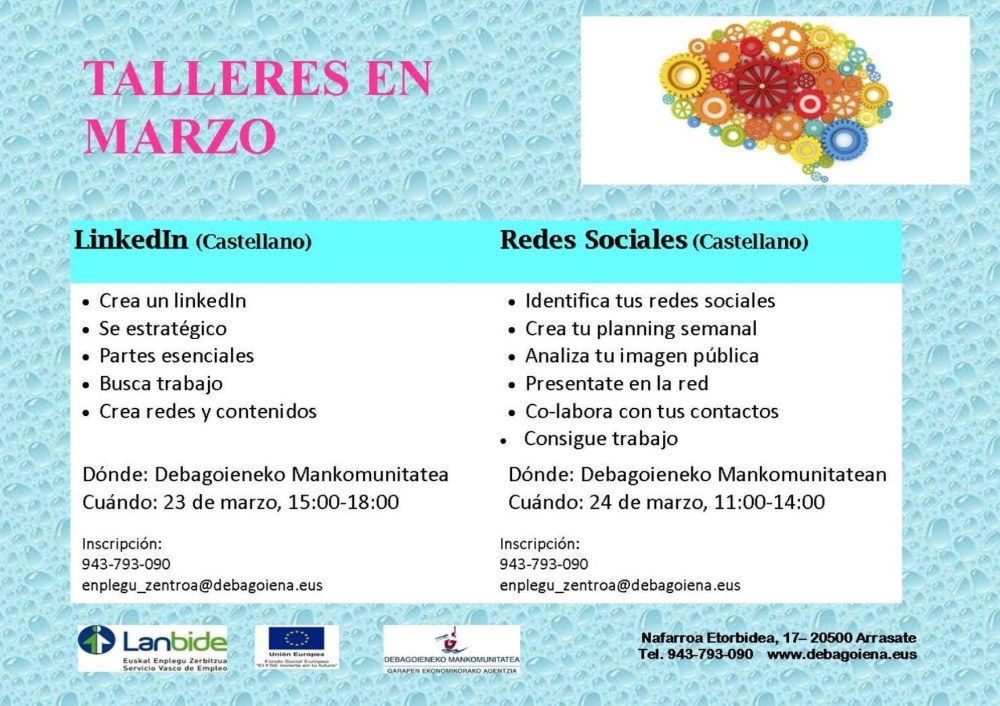 Talleres de empleo para marzo