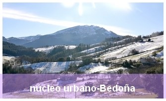 CC0 Ayuntamiento de Mondragón ~ Vistas de la anteiglesia de Bedoña y el monte Kurtzebarri nevado