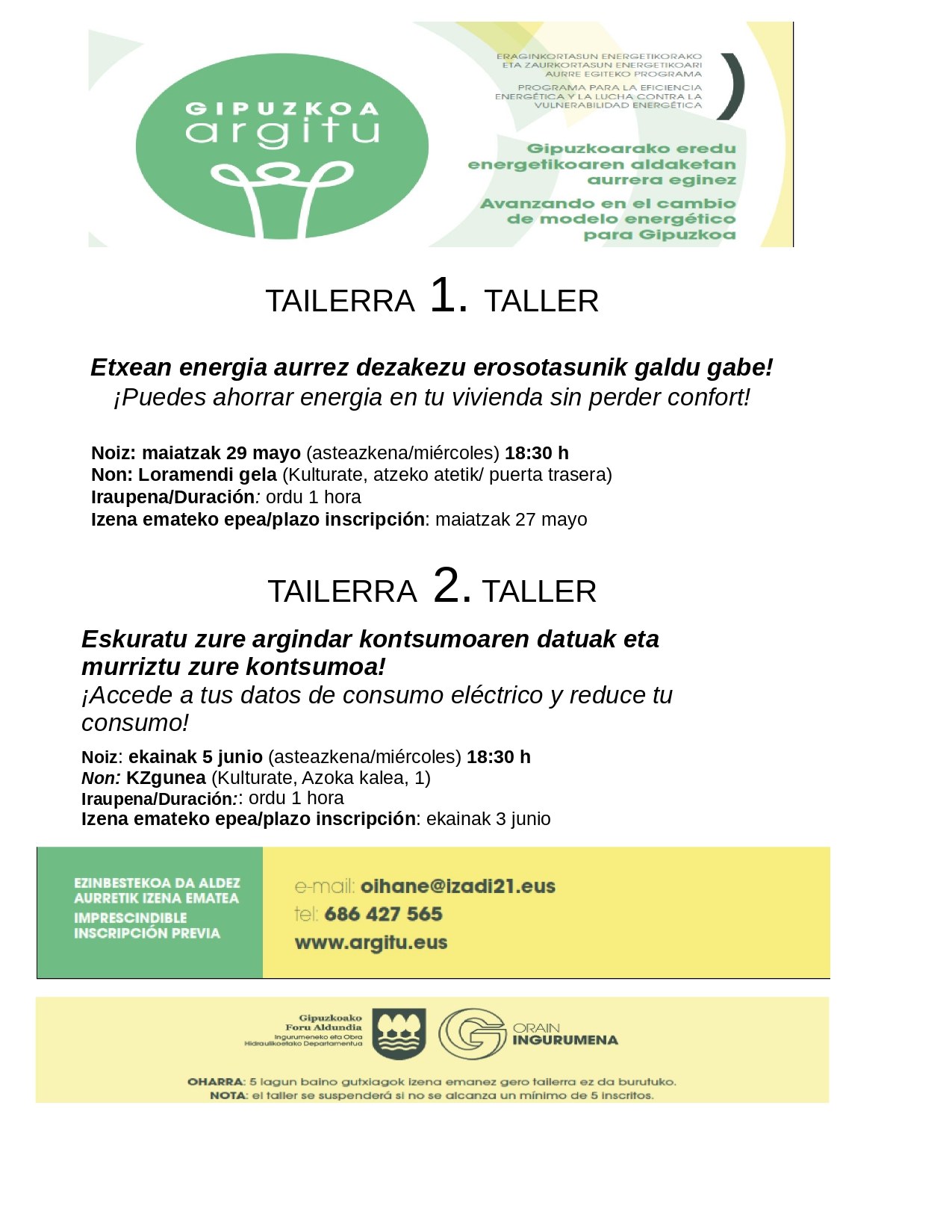 Tailerra: Eskuratu zure argindar kontsumoaren datuak eta murriztu zure kontsumoa!