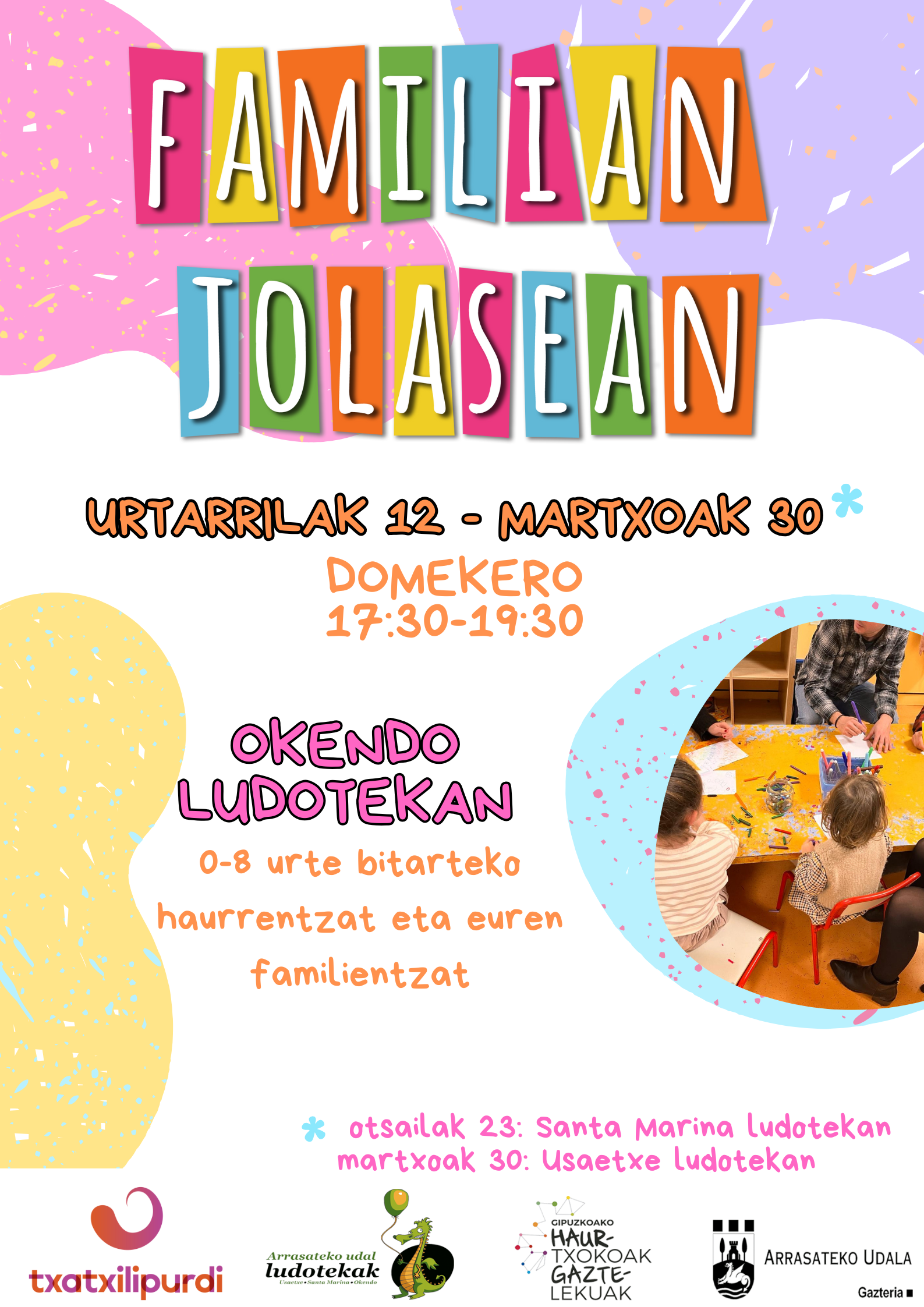 ‘Familia Jolasean’ ekimenaren edizio berri bat martxan jarriko da urtarrilaren 12tik aurrera