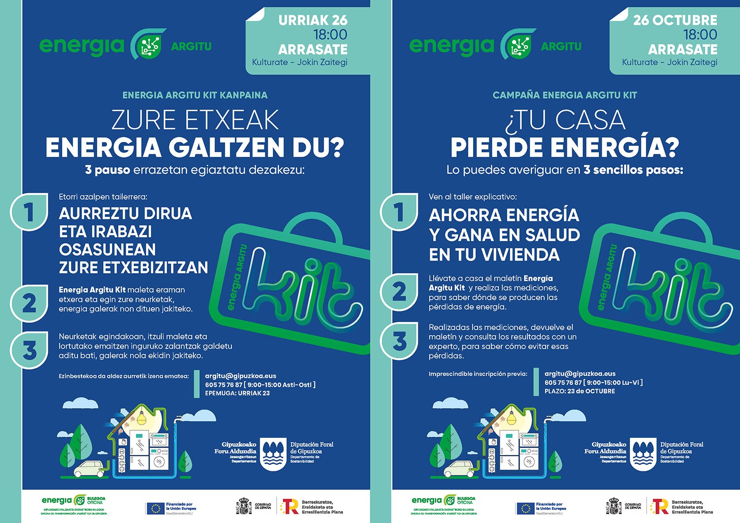 “Energia argitu Kit” Arrasaten urriaren 26an; aukera ematen du norberak bere etxeko auto diagnostiko energetikoa egiteko