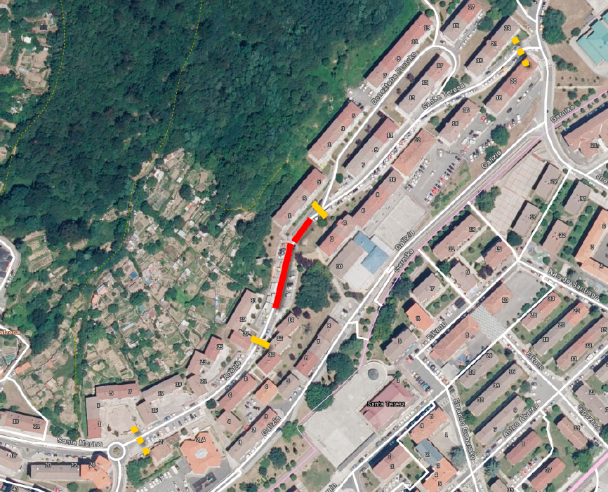 Agerre eta Santa Teresa kaleen aldi baterako trafiko itxiera