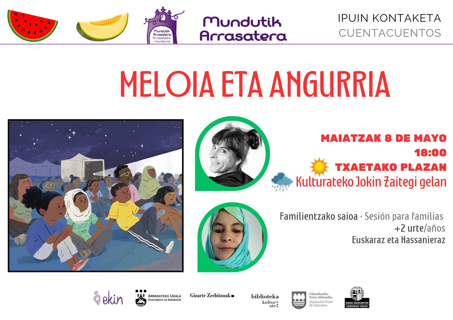 Aniztasun mota guztiak lantzeko ipuin kontaketa haur eta familientzat, Ekin Emakumeak, Biblioteka eta Arrasateko Udalaren eskutik
