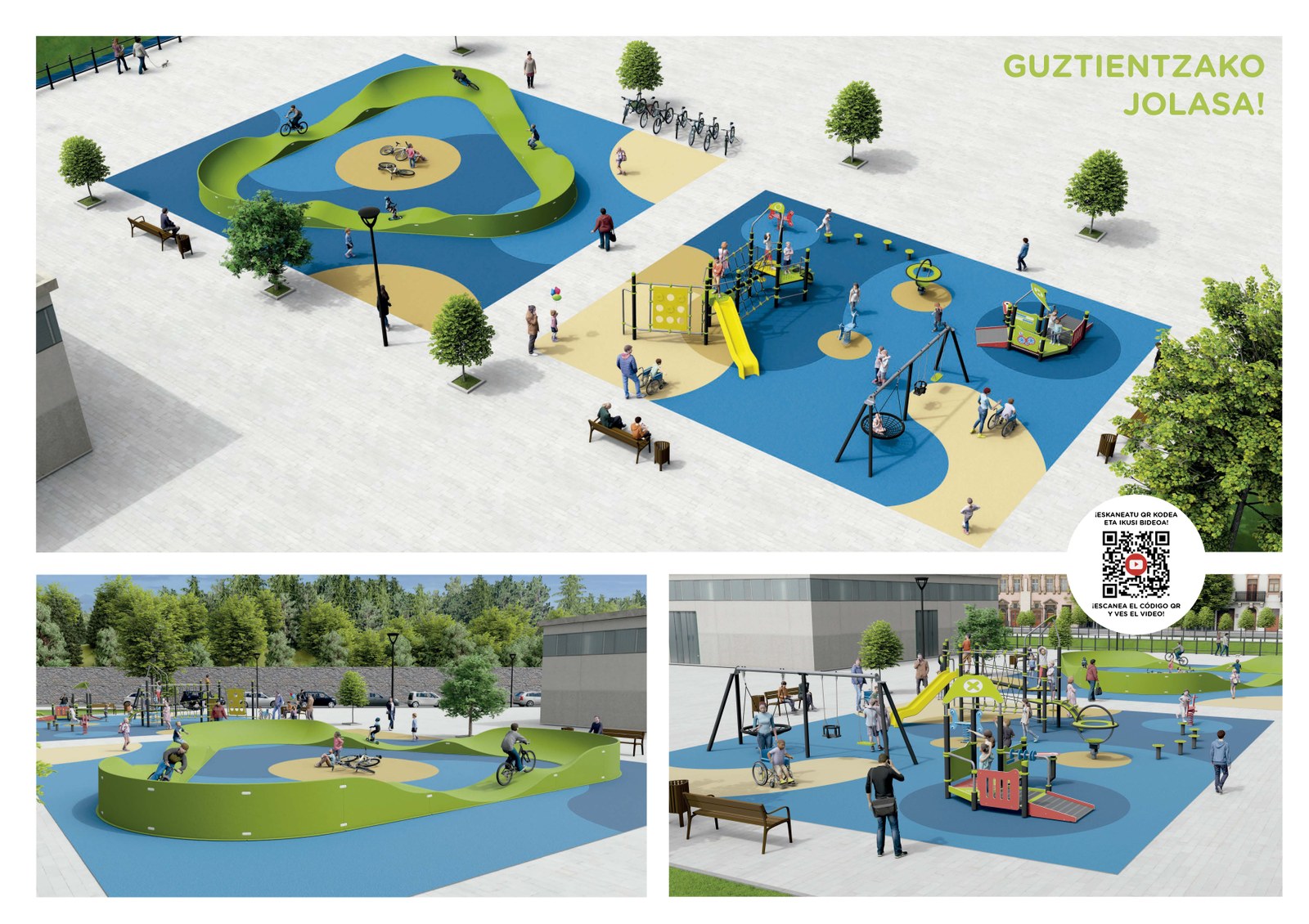 Arrasatek 'Guztiendako jolasa' diseinua aukeratu du Zerrajerako parke berrirako