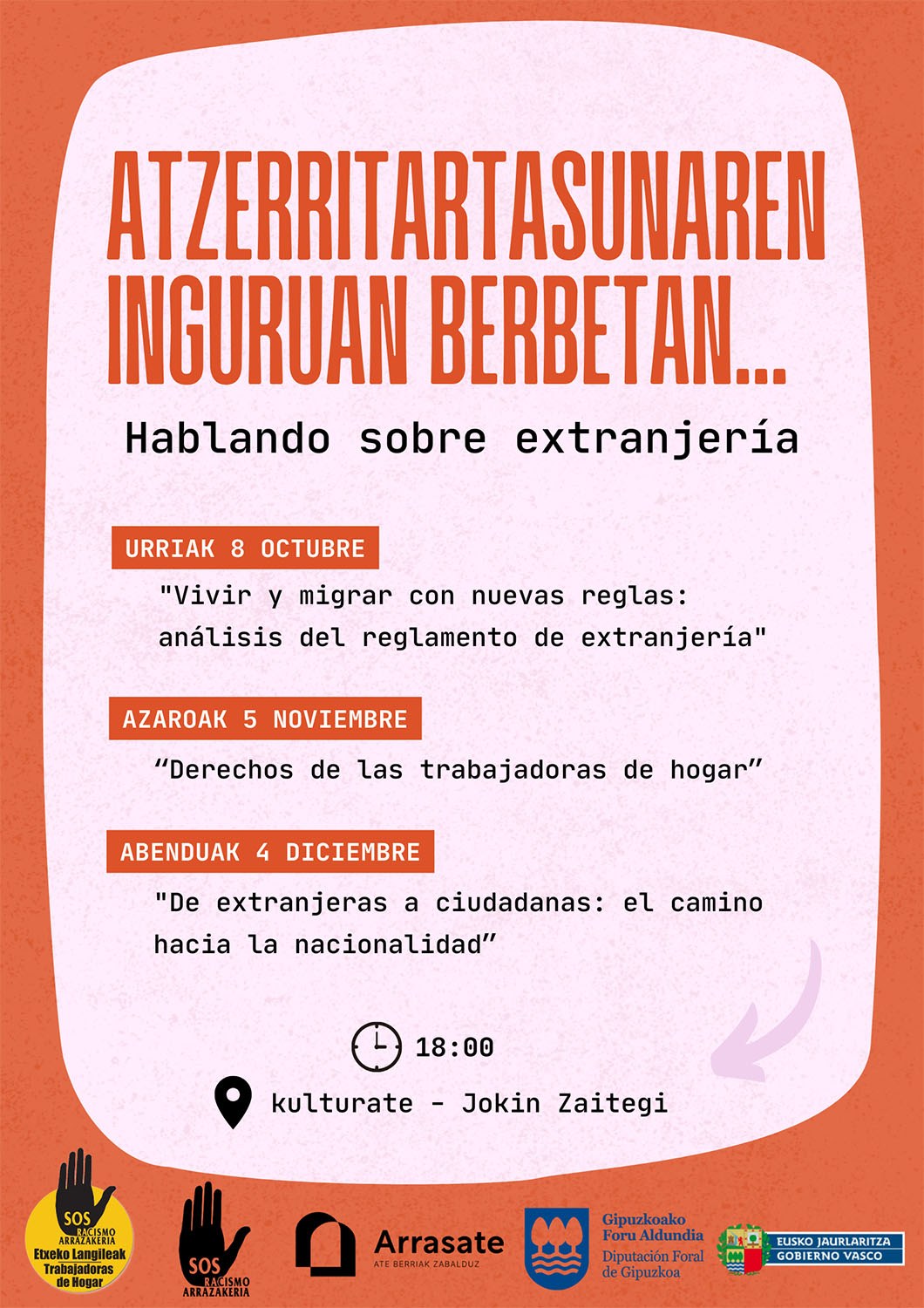 Atzerritartasunari buruzko bigarren saioa: “Derechos de las Trabajadoras del Hogar”