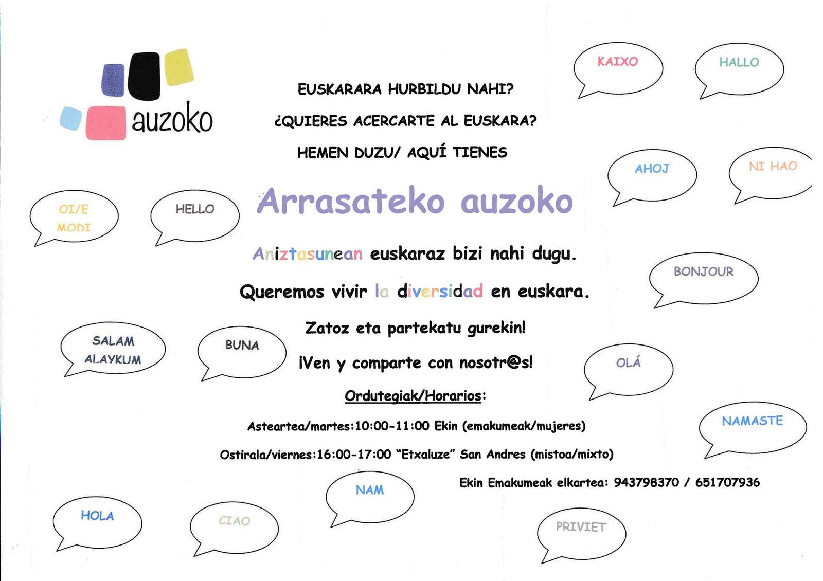 Auzoko, euskarara hurbiltzeko programa