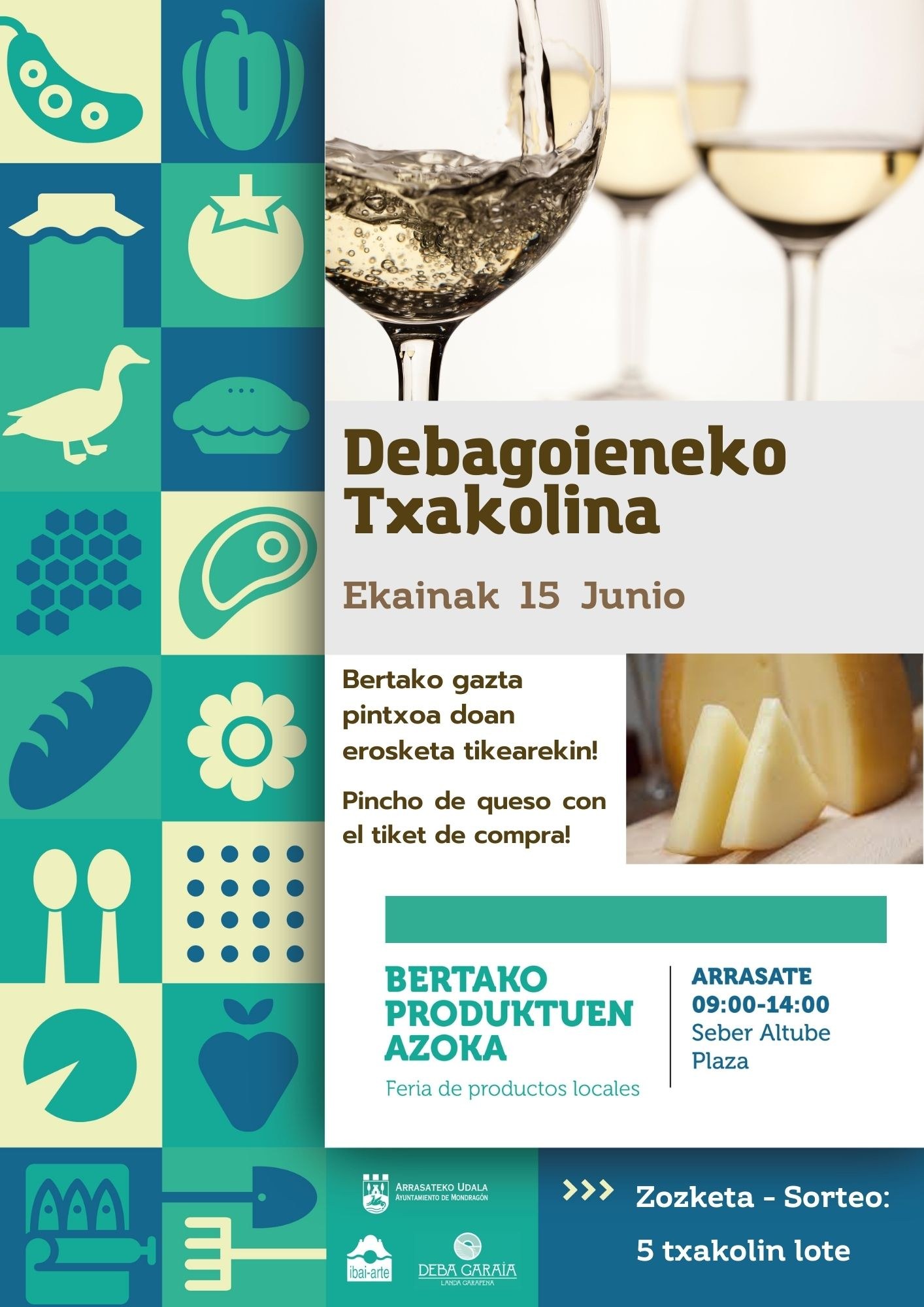Debagoieneko txakolina hemengo produktuen azokan, ekainaren 15ean