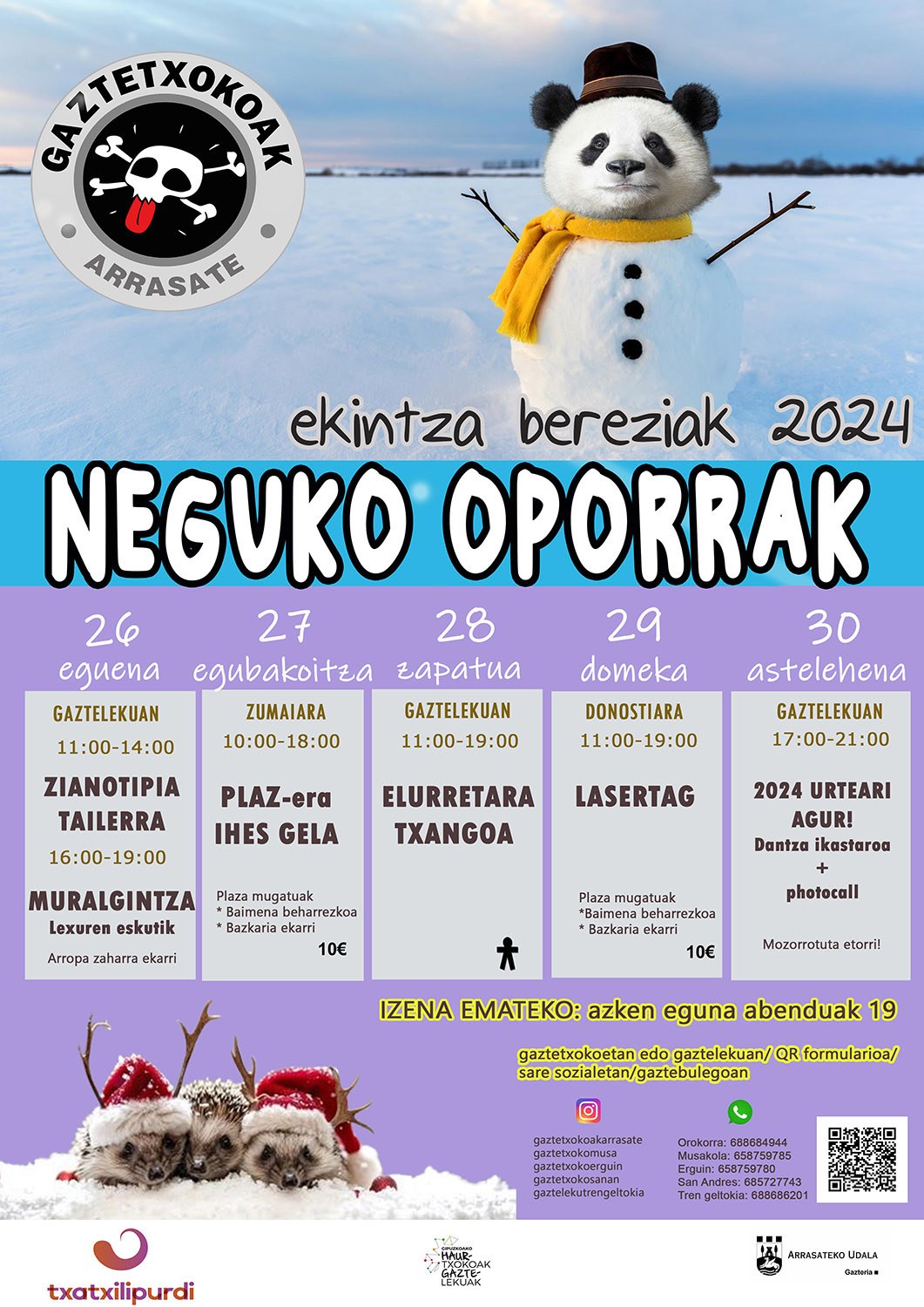 Egitarau berezia Neguko Oporretarako Arrasateko Ludoteketan eta Gaztetxokoetan