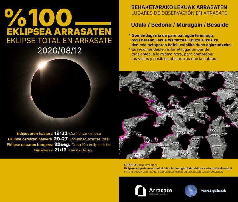 Abuztuaren 12ko eklipsea Arrasaten