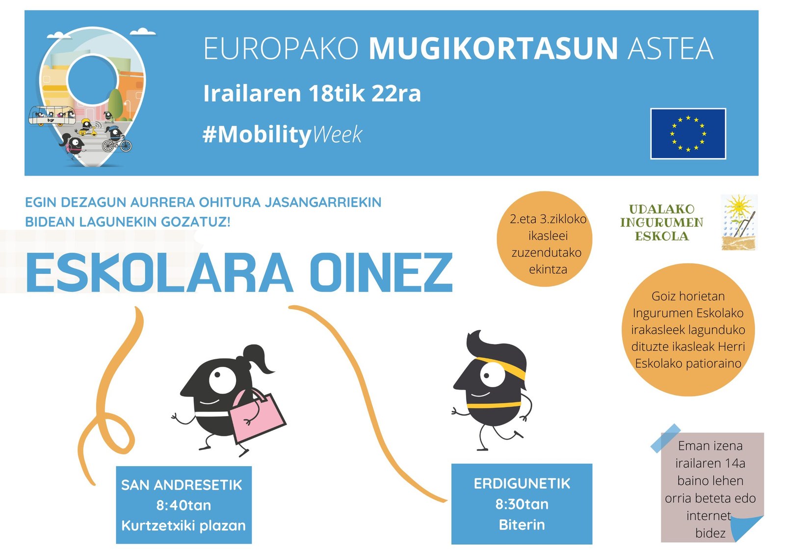 Datorren astean Eskolara Oinez ekimena abiatuko da