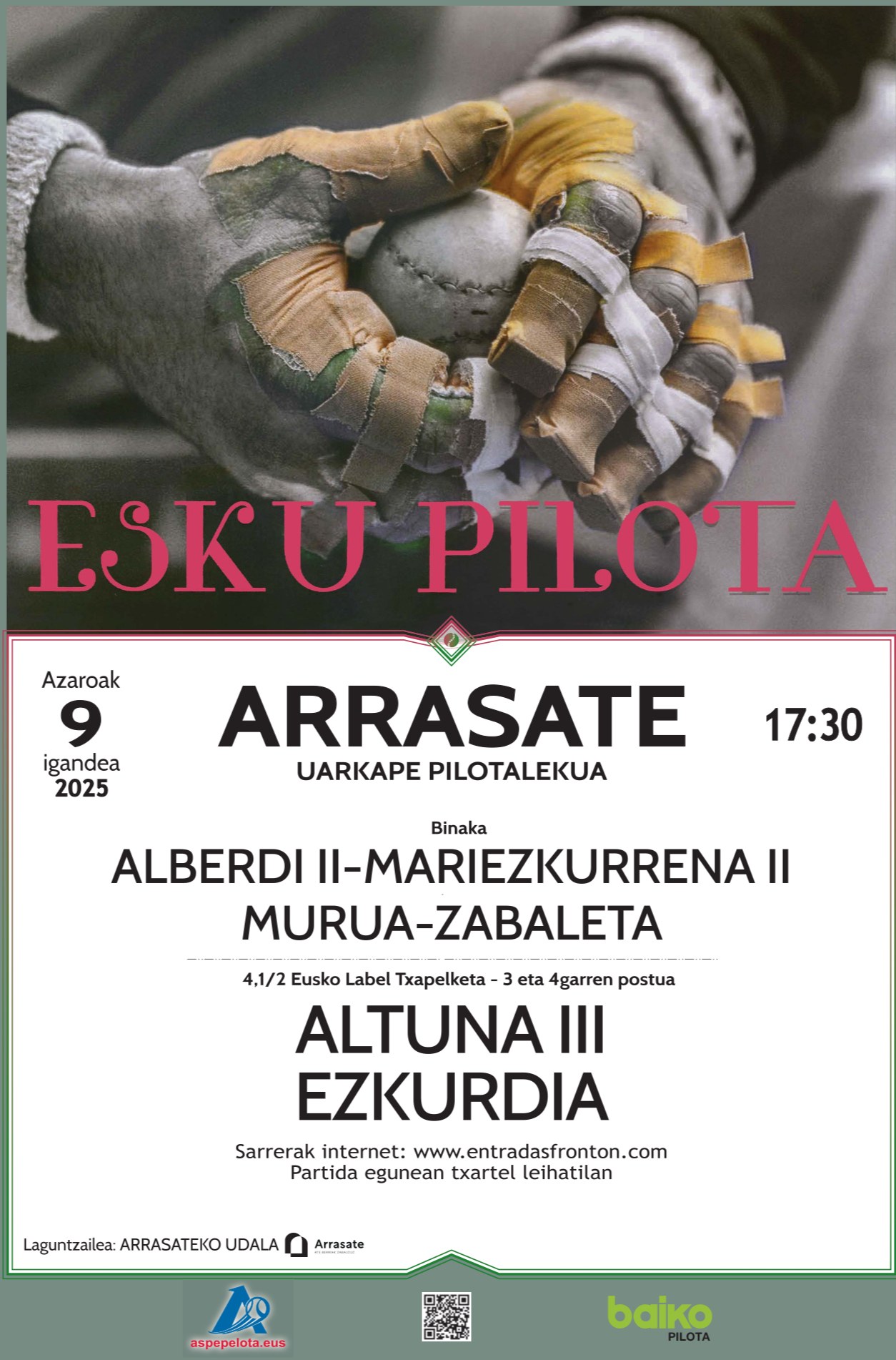 Ezkurdia eta Altuna III lehiatuko dira domekan Uarkape pilotalekuan