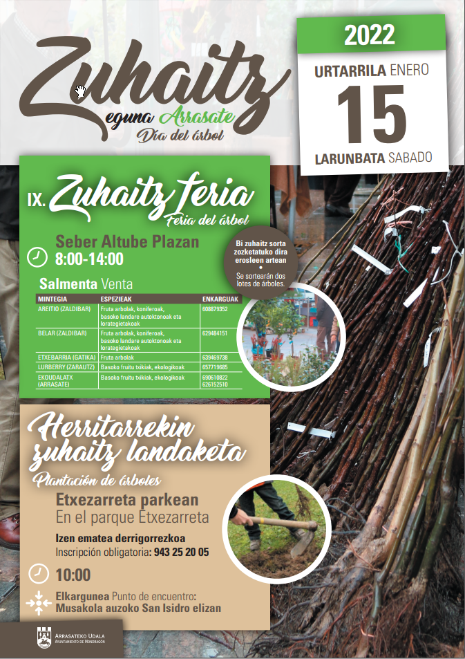 Feria eta 1.000 zuhaitzen landaketa, aurtengo Zuhaitz Egunean