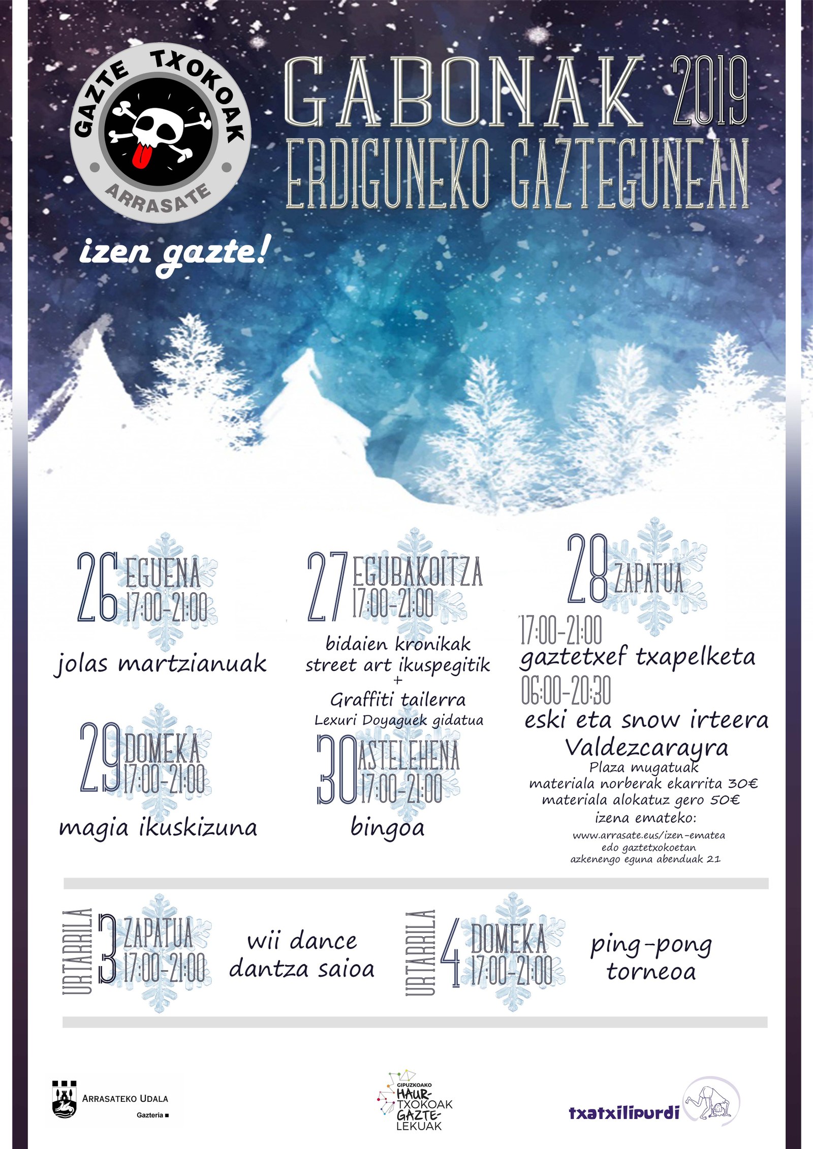 Gazteentzako gabonetako plana prest!