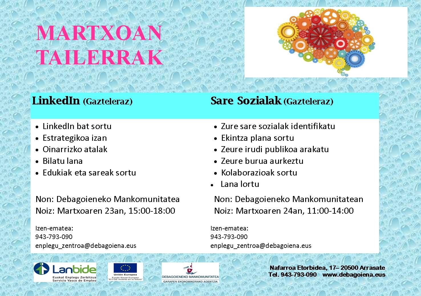 Martxoko enplegu tailerrak