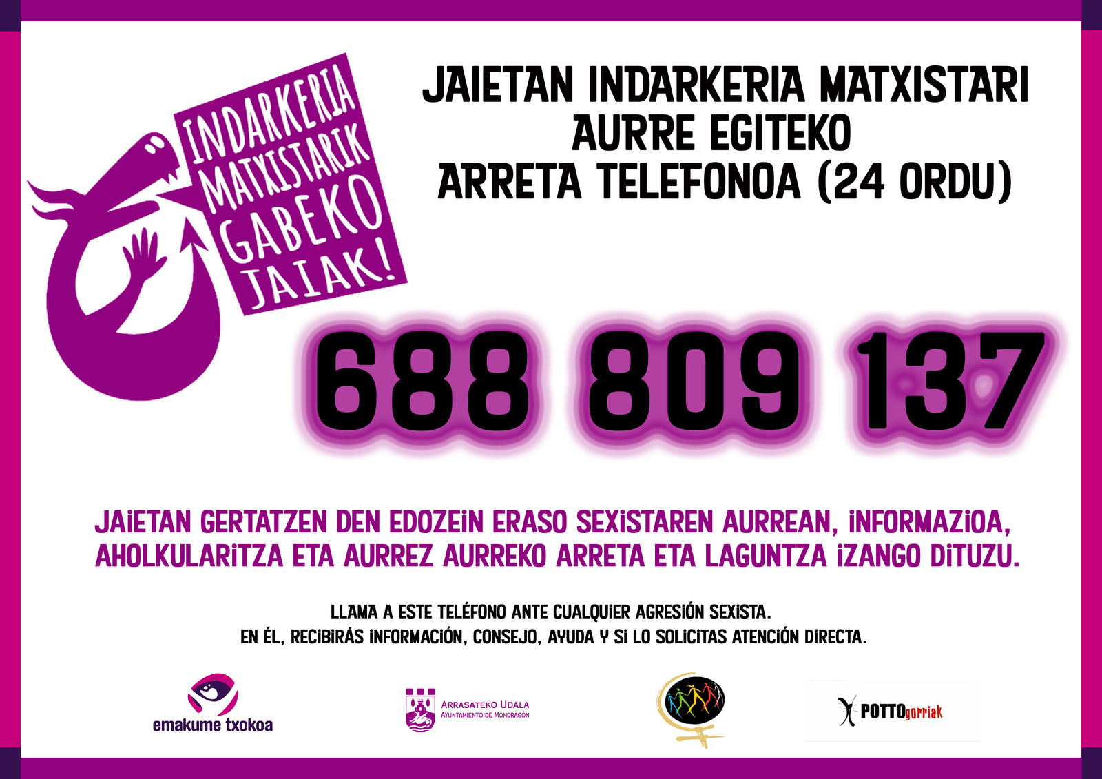 San Juan jaietan, indarkeria matxistarik ez!