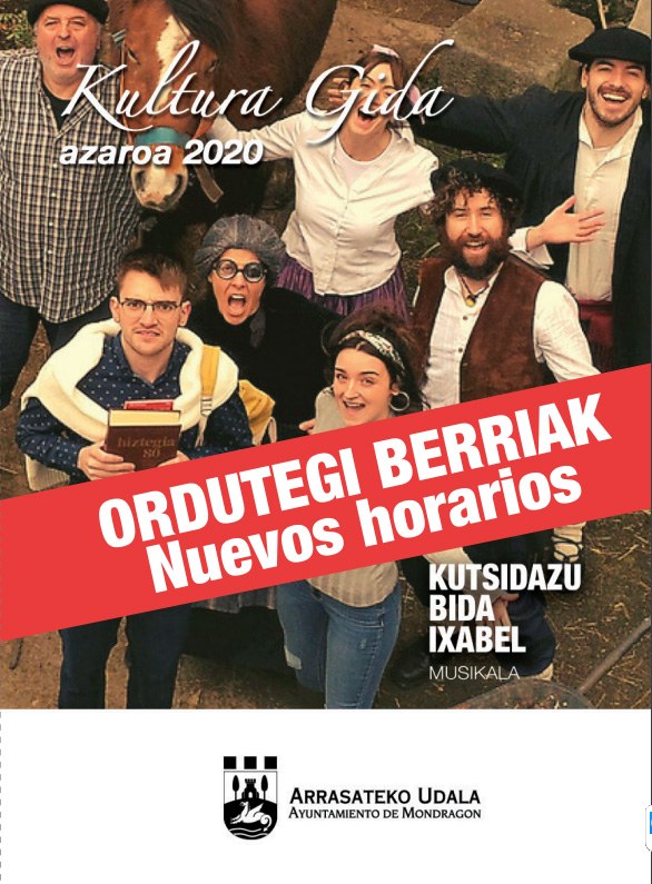 Arrasaten azaroko kultura eskaintzan zinea, kontzertuak, haur antzerkia eta musikal bat, Covid-19a dela-eta ordutegi eta neurri bereziekin