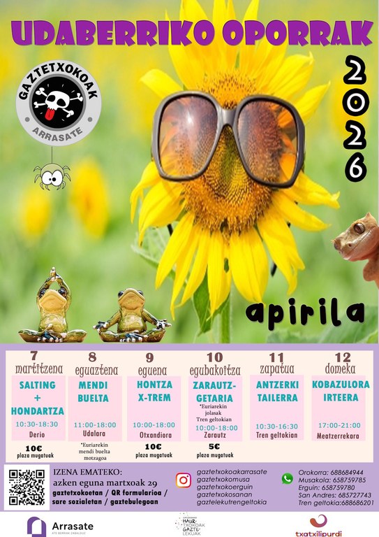 GAZTETXOKOAK - 2026 Udaberriko oporrak