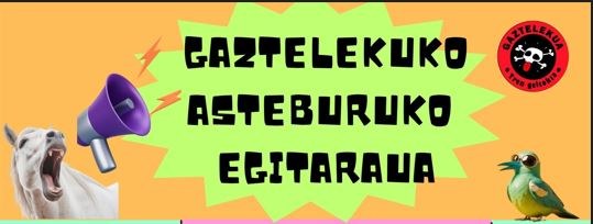 Asteburuko egitaraua: urriak 3-4